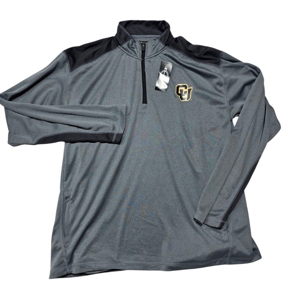 Champion Elite Colorado Buffaloes Quarter Zip Pullover Mens XL Gray Polyester